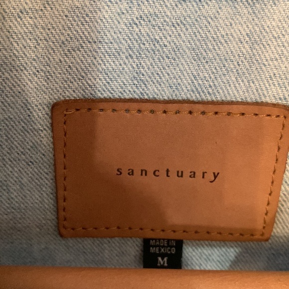 Sanctuary Distressed Denim Belted Longer Length Trench Coat Size Medium - Picture 4 of 4